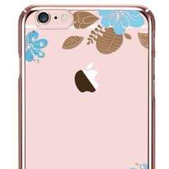 X-Fitted plastikust ümbris Swarovski kristallidega Apple iPhone 6 / 6S jaoks, roosa / sinine lill цена и информация | Чехлы для телефонов | kaup24.ee