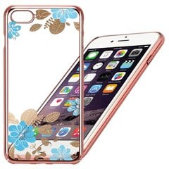 X-Fitted plastikust ümbris Swarovski kristallidega Apple iPhone 6 / 6S jaoks, roosa / sinine lill hind ja info | Telefoni kaaned, ümbrised | kaup24.ee