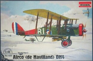 Модель для склеивания Roden 422 De Havilland DH4 "Eagle" 1/48 цена и информация | Склеиваемые модели | kaup24.ee