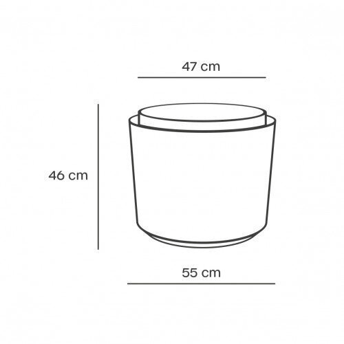 Isekastev rõdupott 60 l, 55x55 cm, Berberis 55 valge/roheline hind ja info | Lillekastid | kaup24.ee