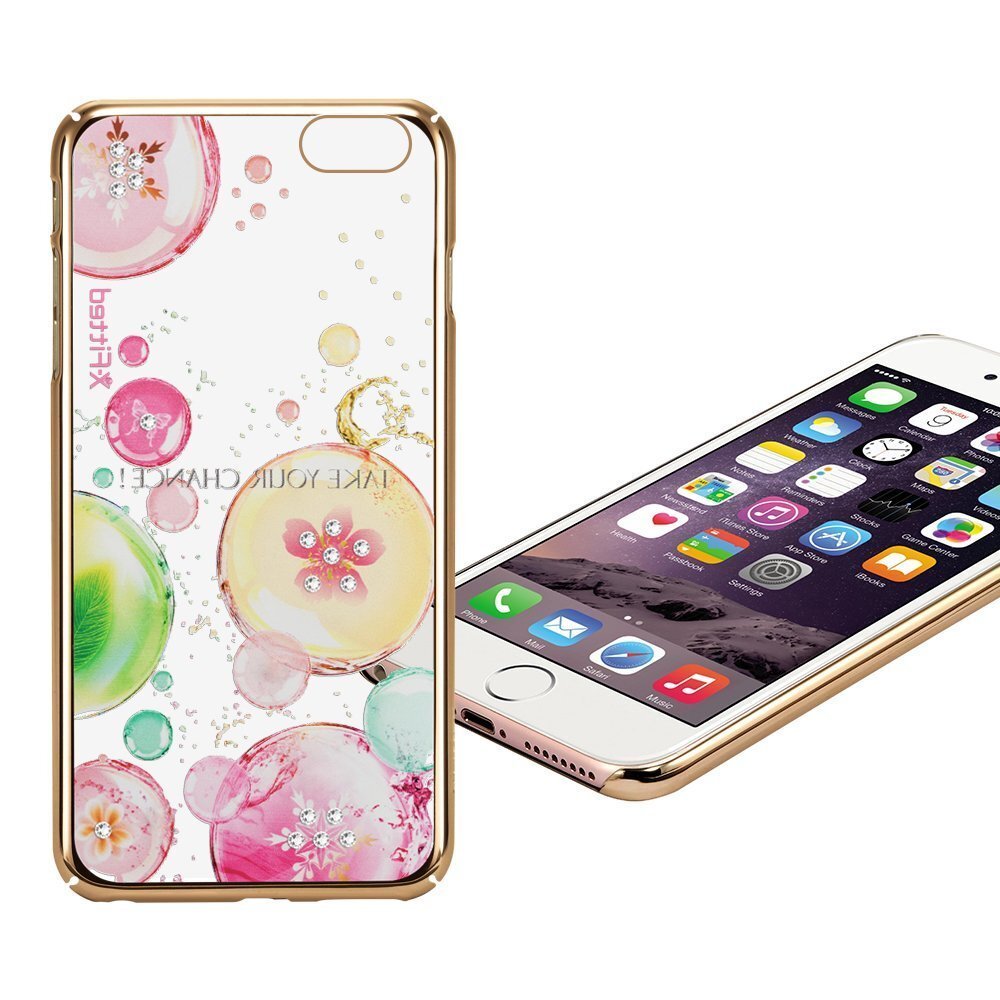 X-paigaldatud plastümbris Swarovski kristallidega Apple iPhone 6 / 6S Gold / Fancy Bubble jaoks цена и информация | Telefoni kaaned, ümbrised | kaup24.ee