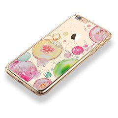 X-paigaldatud plastümbris Swarovski kristallidega Apple iPhone 6 / 6S Gold / Fancy Bubble jaoks hind ja info | Telefoni kaaned, ümbrised | kaup24.ee