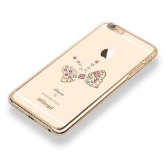 X-paigaldatud plastümbris Swarovski kristallidega Apple iPhone 6 / 6S Gold / Butterfly jaoks hind ja info | Telefoni kaaned, ümbrised | kaup24.ee