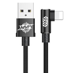 Угловой кабель Baseus USB - Lightning, 1.0 м, 2А черный цена и информация | Кабели для телефонов | kaup24.ee
