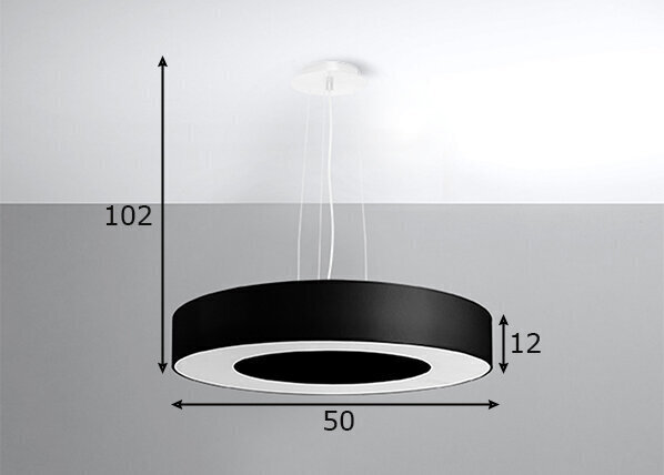 Sollux valgusti Saturno Slim 50, must hind ja info | Rippvalgustid | kaup24.ee