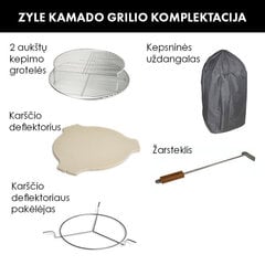 Барбекю Zyle Kamado, ZY24GYSET, с аксессуарами, 62 см цена и информация | Грили | kaup24.ee