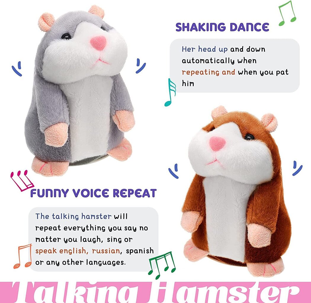 Rääkiv ja tantsiv hamster, pruun hind ja info | Imikute mänguasjad | kaup24.ee