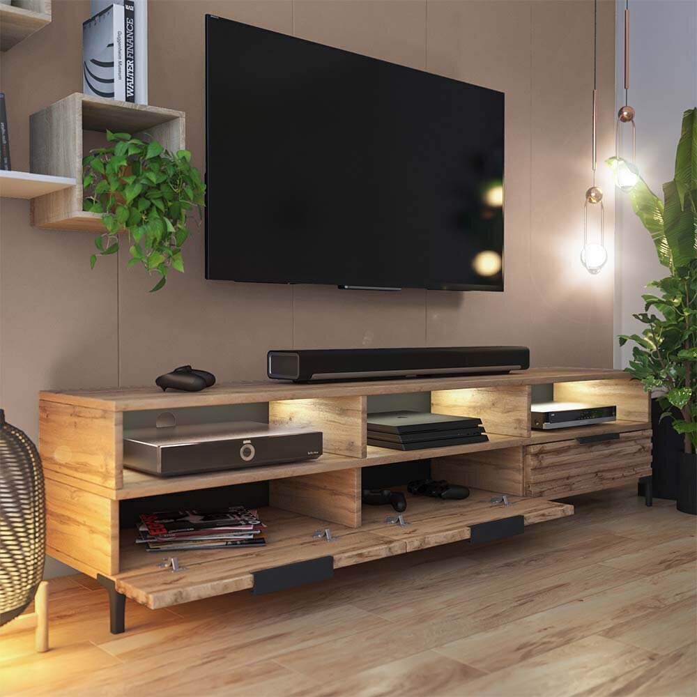 TV-laud Selsey Rikke 3D LED, pruun hind ja info | TV alused | kaup24.ee