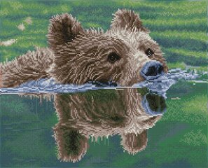 Teemantmosaiik Grizzly swim, 52x42 cm цена и информация | Алмазная мозаика | kaup24.ee