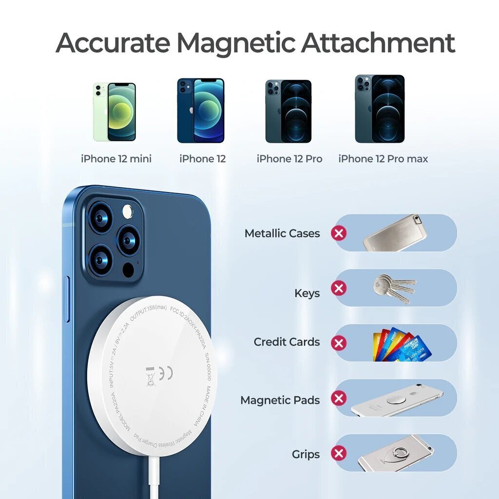 Беспроводная зарядка Беспроводное магнитное зарядное устройство Seneo  PA220B цена | kaup24.ee