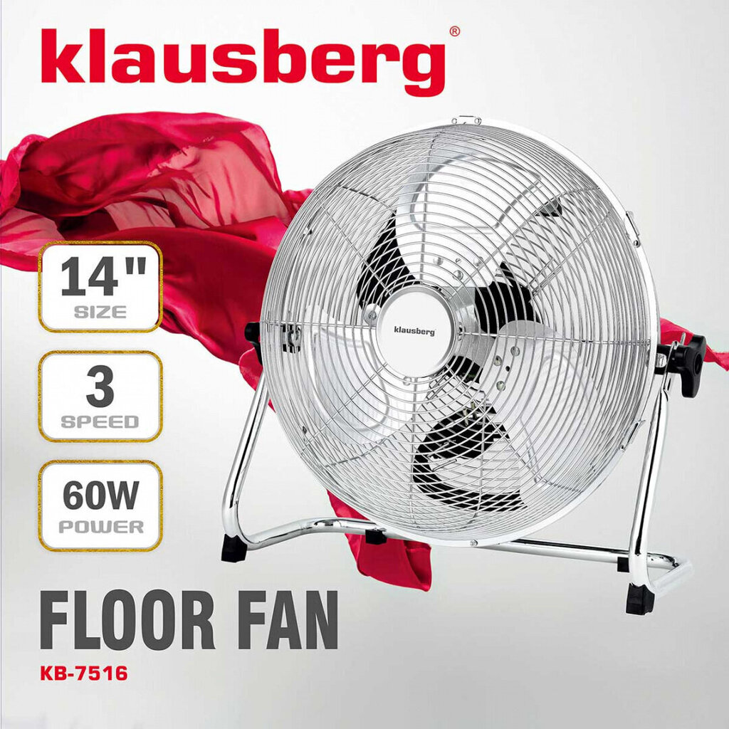 Põrandaventilaator 60W KLAUSBERG hind ja info | Ventilaatorid | kaup24.ee