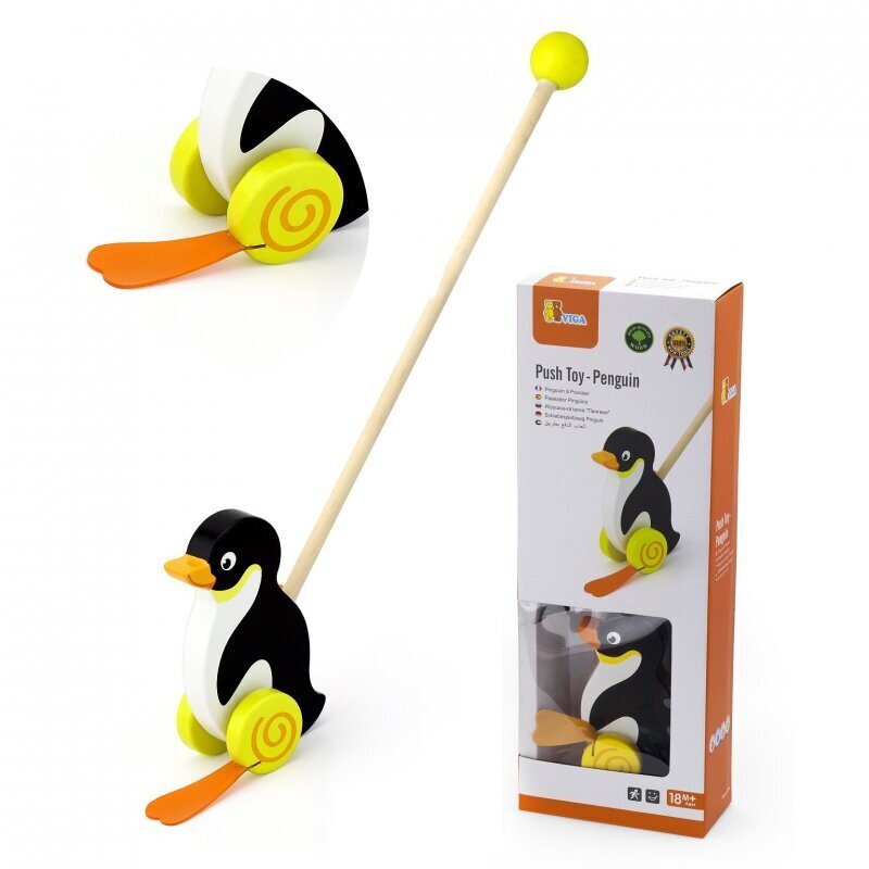Viga Toys puidust pingviinitõukur цена и информация | Imikute mänguasjad | kaup24.ee