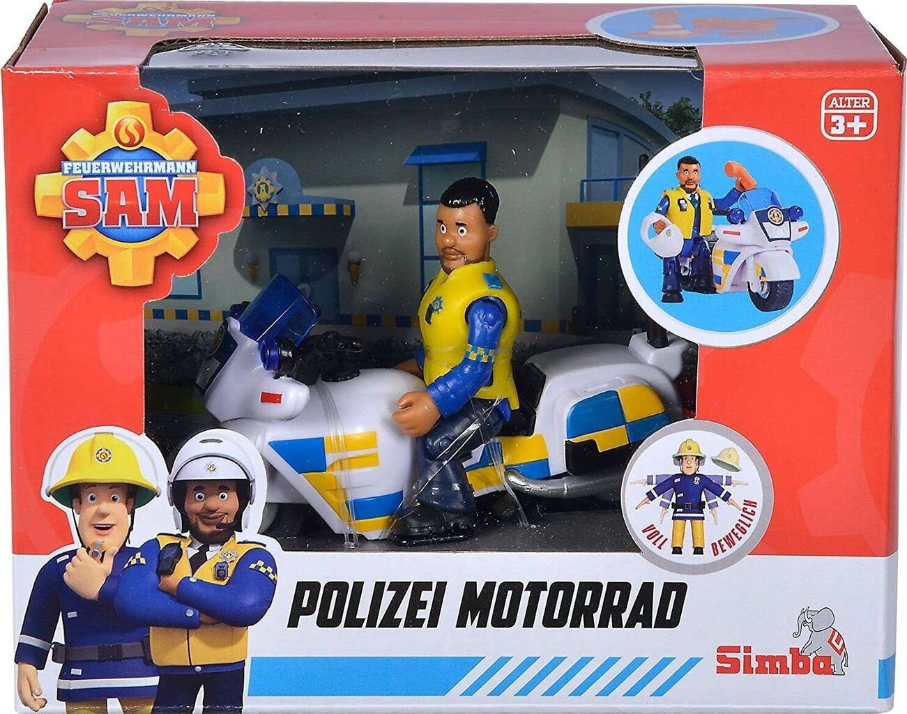 SIMBA tuletõrjuja Sami politseimootor koos Malcolmi kujukesega + Ak цена и информация | Arendavad mänguasjad | kaup24.ee