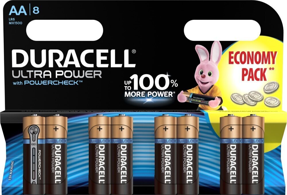 Akud DURACELL ULTRA AA, 8tk. цена и информация | Patareid | kaup24.ee