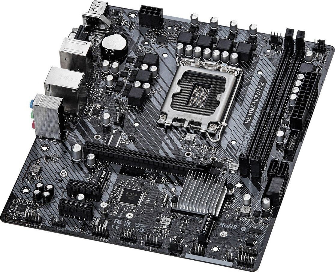 Mainboard|ASROCK|Intel H610|LGA1700|MicroATX|Memory DDR4|Memory slots 2|2xPCI-Express 3.0 1x|1xPCI-Express 4.0 16x|1xM.2|1x15pin D-sub|1xHDMI|1xDispla hind ja info | Emaplaadid | kaup24.ee