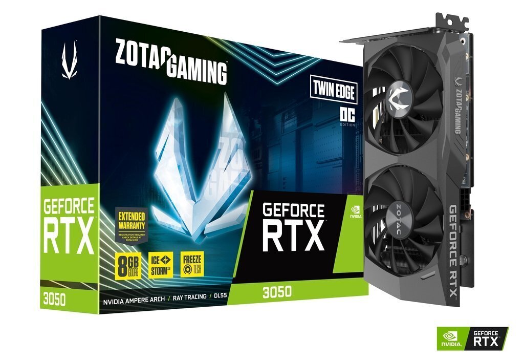 Zotac Gaming GeForce RTX 3050 Twin Edge OC - graphics card - GF RTX 3050 - 8 GB цена и информация | Videokaardid (GPU) | kaup24.ee