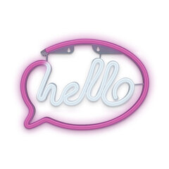 Neon LED Light HELLO pink white Bat + USB FLNE15 Forever Light цена и информация | Настенные светильники | kaup24.ee