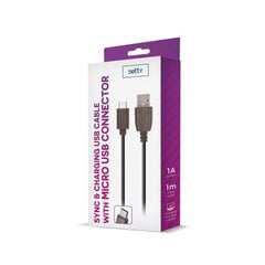 Setty cable USB - microUSB 1,0 m 1A black цена и информация | Кабели для телефонов | kaup24.ee