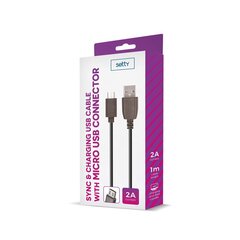 Setty cable USB - microUSB 1,0 m 2A black цена и информация | Кабели для телефонов | kaup24.ee