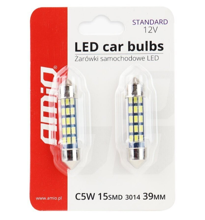 LED Standard Festoon C5W 15xSMD 3014 12V 39mm auto pirnid 2tk hind ja info | Autopirnid | kaup24.ee