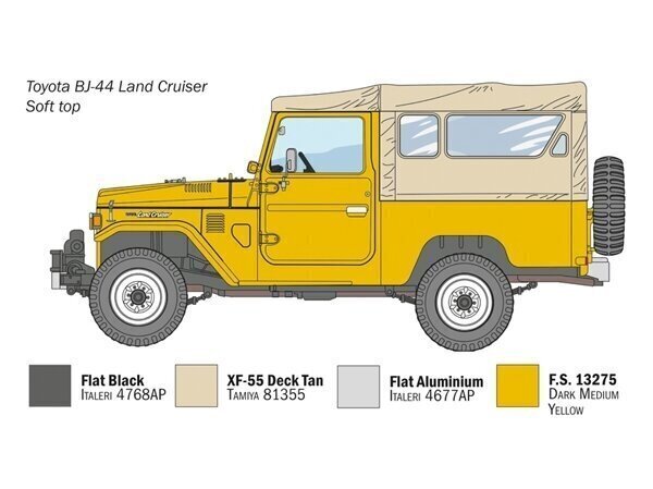 Italeri - Toyota Land Cruiser BJ-44, 1/24, 3630 hind ja info | Klotsid ja konstruktorid | kaup24.ee