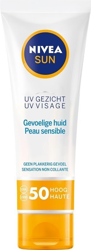 Näo päikesekreem Nivea Sensitive SPF50, 50 ml hind ja info | Päikesekreemid | kaup24.ee