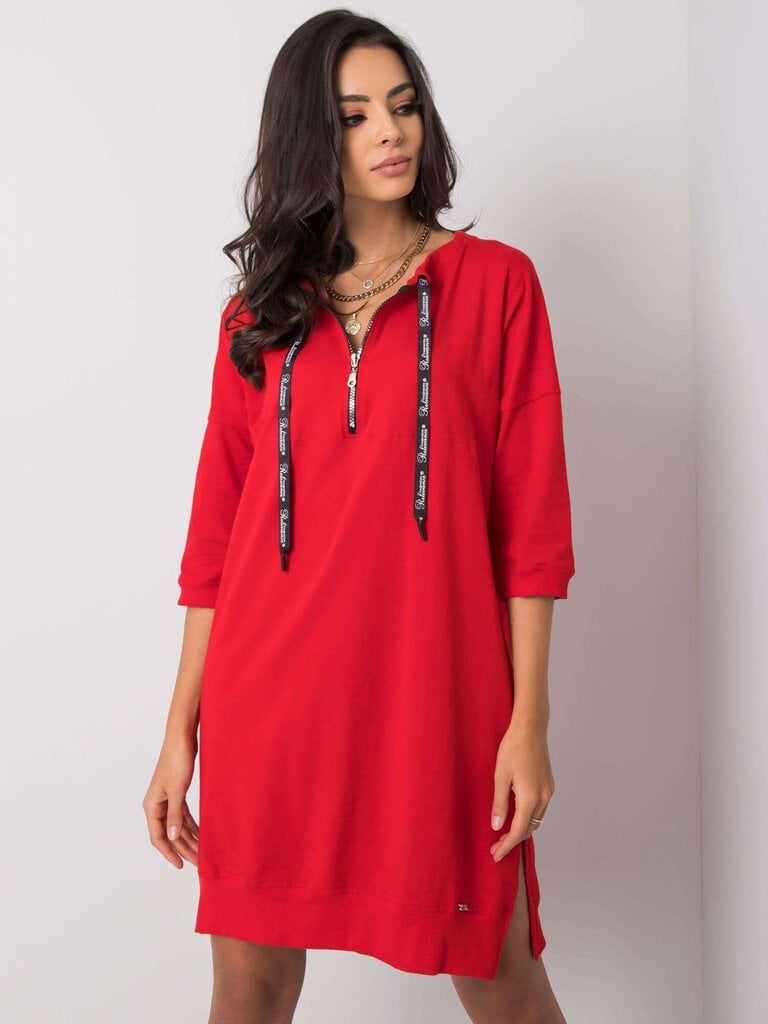 Naiste kleit lukuga, puuvillane, punane hind ja info | Tuunikad | kaup24.ee