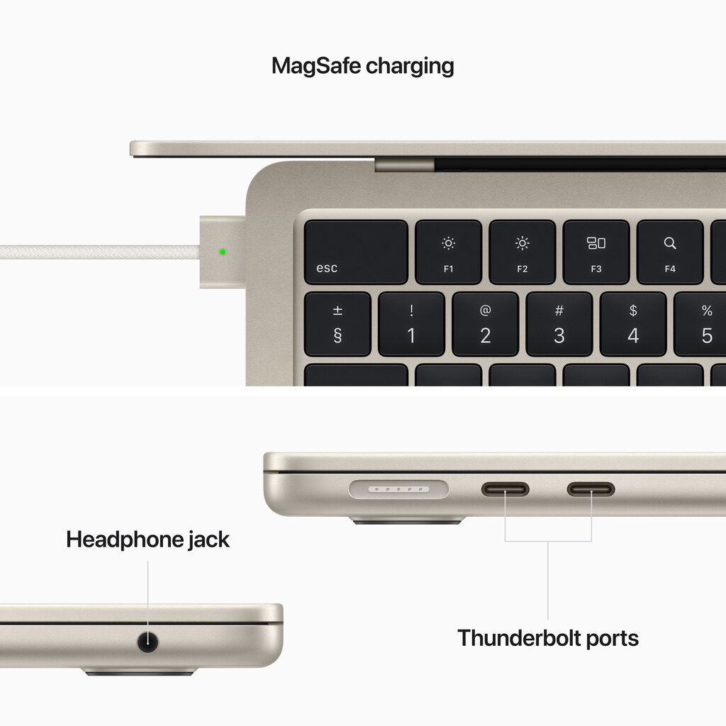 MacBook Air 13” Apple M2 8C CPU, 8C GPU/8GB/256GB SSD/Starlight/INT - MLY13ZE/A hind ja info | Sülearvutid | kaup24.ee