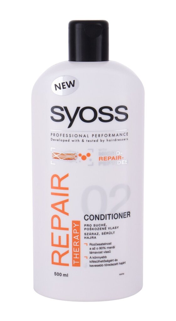 Taastav juuksepalsam Syoss Repair Therapy 500 ml hind ja info | Juuksepalsamid | kaup24.ee