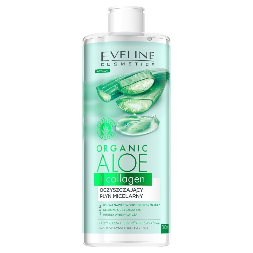 Puhastav mitsellaarvesi Eveline Organic Aloe + Collagen 400 ml hind ja info | Näopuhastusvahendid | kaup24.ee
