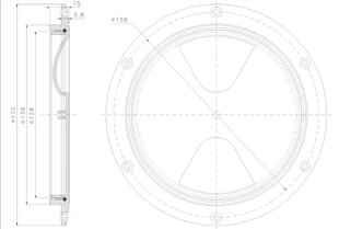 Kontrollluuk kruvilukuga Osculat, hall, Ø 125 mm hind ja info | Lisatarvikud paatidele ja süstadele | kaup24.ee