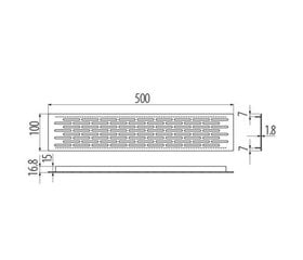 Ventilatsioonivõre, 500 x 100 mm, roostevabast terasest efektiga цена и информация | Аксессуары для вентиляционного оборудования | kaup24.ee