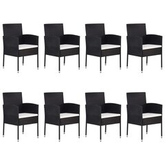 Набор столовой мебели для сада, черный цена и информация | Комплекты уличной мебели | kaup24.ee