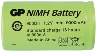 Аккумулятор GP 900DH 1,2 В 9000 мАч, D, 33,0 x 60,0 цена и информация | GP Batteries Освещение и электротовары | kaup24.ee