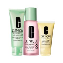 Komplekt Clinique 3 Step Skin Care System 3 rasusele ja kombineeritud nahale: näoseep 50 ml + puhastav losjoon 100 ml + niisutav geel 30 ml hind ja info | Clinique Kosmeetika, parfüümid | kaup24.ee