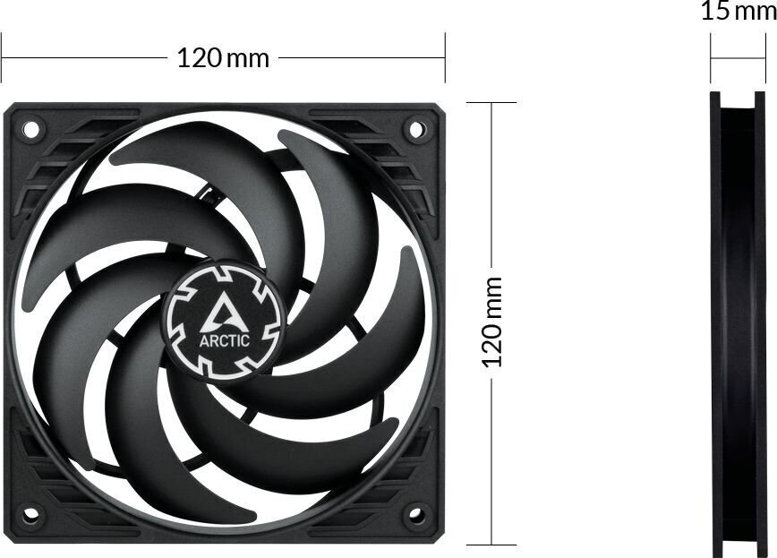 Arctic P12 120 x 15 mm PWM PST hind ja info | Arvuti ventilaatorid | kaup24.ee