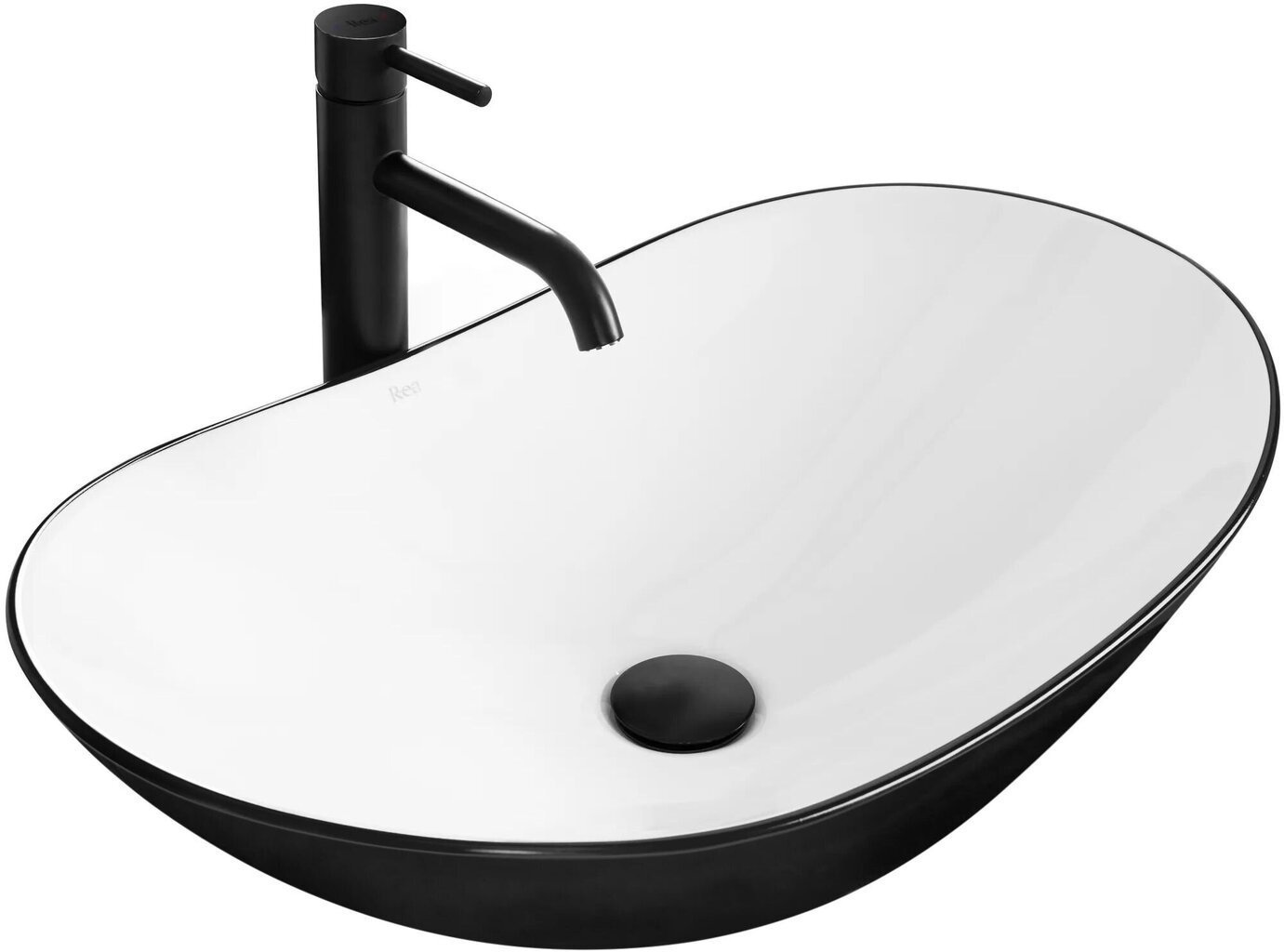 Valamu töölaua jaoks Rea Royal White Black hind ja info | Kraanikausid, valamud | kaup24.ee