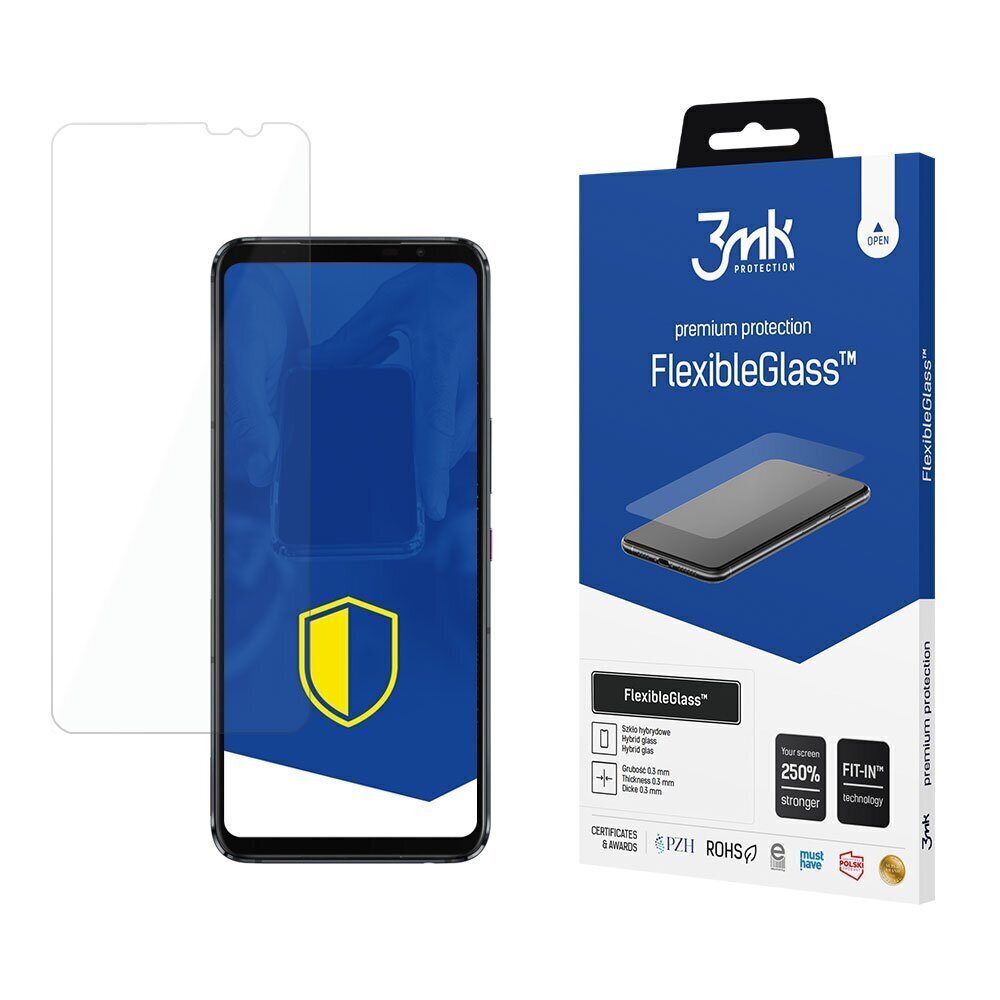 Kaitseklaas 3MK FlexibleGlass sobib Asus Rog Phone 5 5G hind ja info | Ekraani kaitsekiled | kaup24.ee