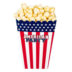 Popcorni topsid "American party" (4 tk) цена и информация | Праздничная одноразовая посуда | kaup24.ee