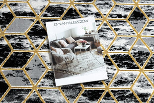 Современная ковровая дорожка Gloss 409A 82, чёрная / серая / золотая цена и информация | Ковры | kaup24.ee