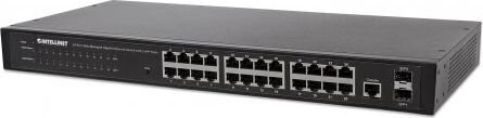 Gigabit juhitav lüliti Intellient 24x RJ45 + 2x SFP WEB-SMART VLAN QOS RACK цена и информация | Lülitid (Switch) | kaup24.ee