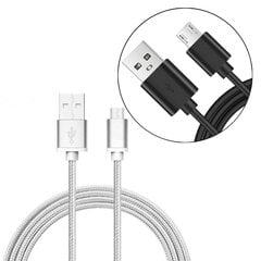 Micro USB kaabel, köiega kaetud, must hind ja info | Mobiiltelefonide kaablid | kaup24.ee