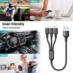 Кабель USB с 3 видами разъемов, белый цена и информация | Кабели для телефонов | kaup24.ee