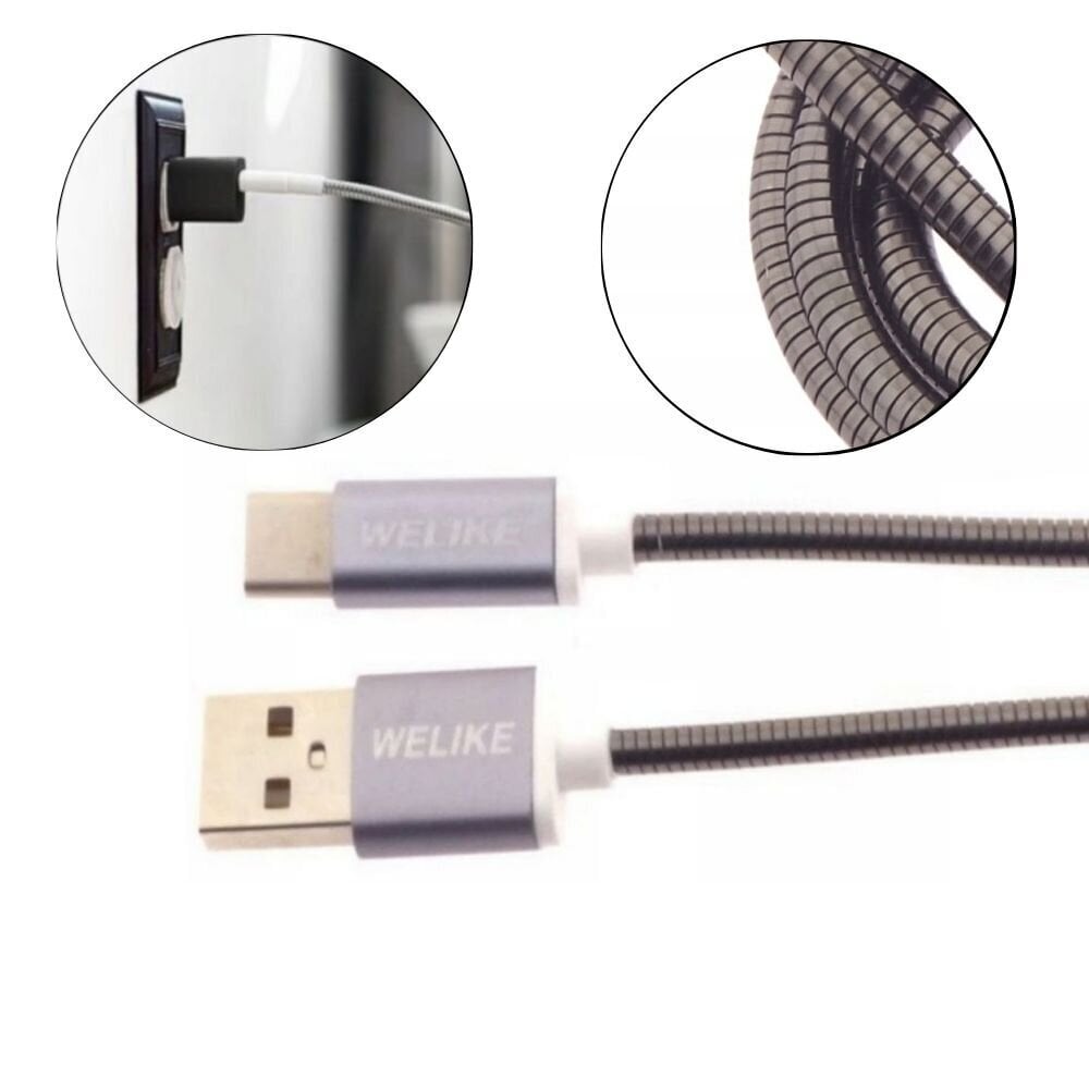USB-kaabel Micro USB-pistikuga, hõbedane hind ja info | Mobiiltelefonide kaablid | kaup24.ee