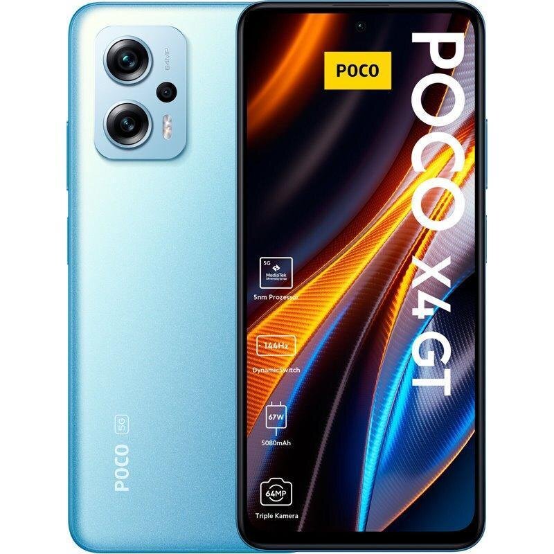 Poco X4 GT 5G Dual SIM 8/256GB MZB0C16EU Blue цена и информация | Telefonid | kaup24.ee