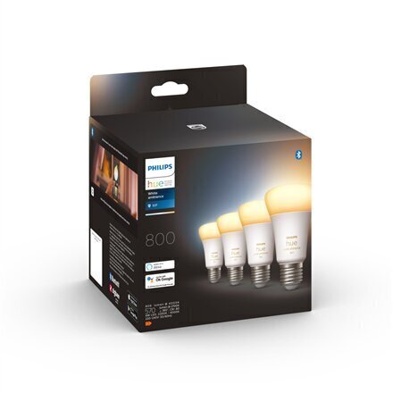 Nutikad LED pirnid Philips Hue E27 6W 570lm, 4 tk. hind ja info | Lambipirnid, lambid | kaup24.ee