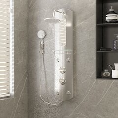 vidaXL dušipaneeli süsteem, 25 x 43 x 110 cm, hõbedane hind ja info | Komplektid ja dušipaneelid | kaup24.ee