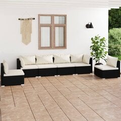 Садовый набор с подушками, 6 частей, черный цена и информация | Комплекты уличной мебели | kaup24.ee