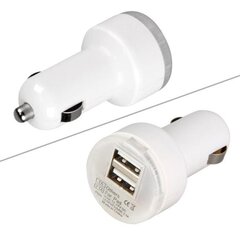 Autokonverter 2 USB-pistikuga, valge hind ja info | Mobiiltelefonide laadijad | kaup24.ee