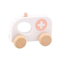 Tooky Toy Puidust mängukiirabiauto laste lükkamiseks цена и информация | Игрушки для малышей | kaup24.ee